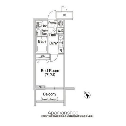 コンフォリア中落合[1K/25.41m2]の間取図