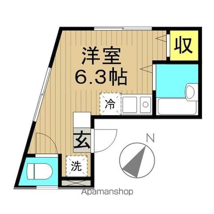 カーサＫ[1R/15.36m2]の間取図