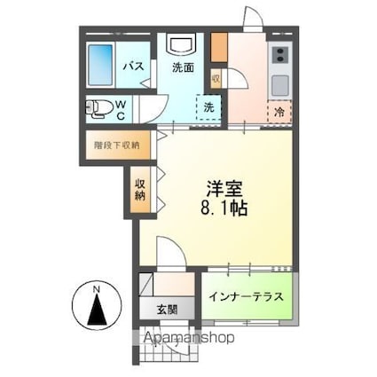 Ａｍｂｉｔｉｏｎ　Ⅱ[1K/33.86m2]の間取図