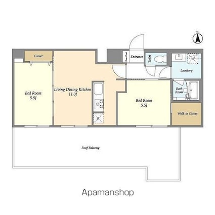 グランカーサ尾久[2LDK/53.47m2]の間取図