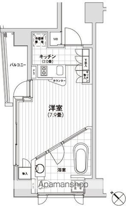 カスタリア銀座[1R/27.8m2]の間取図