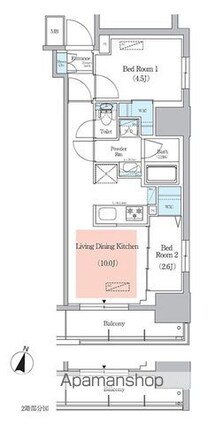 アーバネックス千代田淡路町[2LDK/40.08m2]の間取図