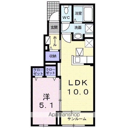 ユメゾン　南[1LDK/40.88m2]の間取図