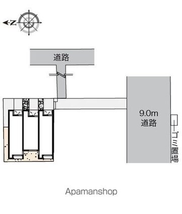 レオネクストロータスハイム[1K/26.34m2]の配置図