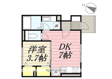 ポワソントワ[1DK/29.72m2]の間取図