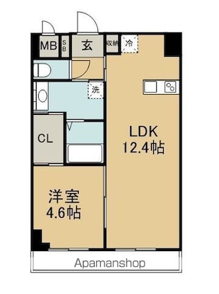 Ｇｒｏｗｔｈ　Ｅｈｉｒａ[1LDK/44m2]の間取図