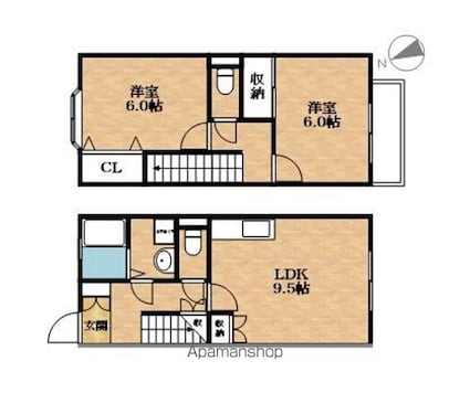 滋賀県東近江市西中野町[2LDK/59.62m2]の間取図