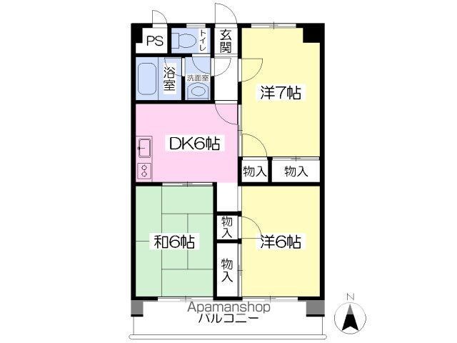 ファミーユ東石井[3DK/56.29m2]の間取図