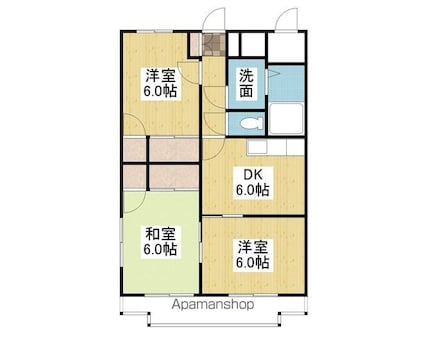 グリーンピア鷹の子[3DK/57.19m2]の間取図