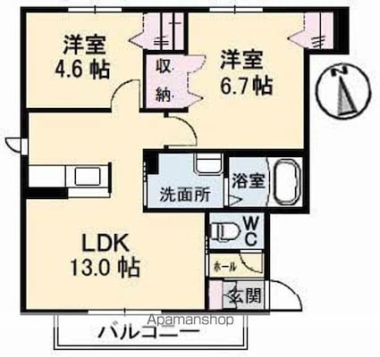 ライフレビュー　Ａ棟[2LDK/53.29m2]の間取図