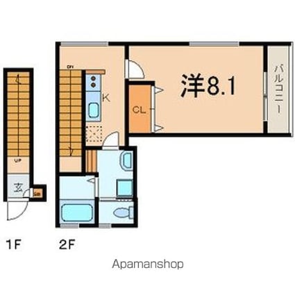 東京都世田谷区大原２丁目[1K/37.08m2]の間取図