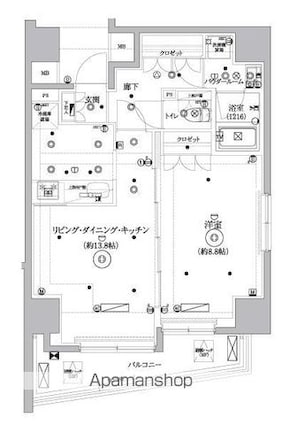東京都練馬区桜台４丁目[1LDK/52.73m2]の間取図