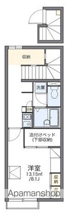 レオパレスガーデンフォレスト[1K/28.02m2]の間取図