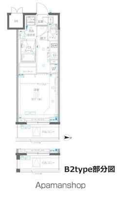 ＺＯＯＭ錦糸町Ｐａｒｋｓｉｄｅ[1K/26.09m2]の間取図