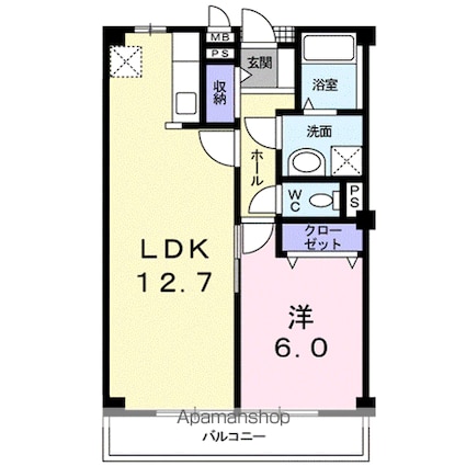 レーベンバンブーⅢ[1LDK/43.82m2]の間取図