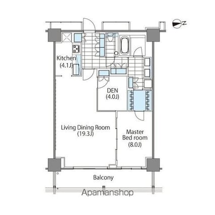 コンフォリア新宿イーストサイドタワー[1LDK/82.46m2]の間取図