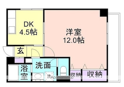 エル・カスティージョ・ワカヤマ[1DK/40m2]の間取図