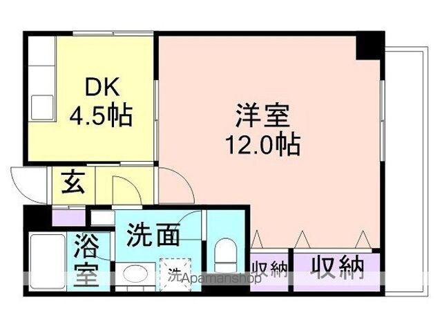 エル・カスティージョ・ワカヤマ[1DK/40m2]の間取図