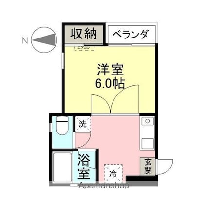 サンフェスタ[1K/21.94m2]の間取図