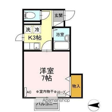メイユールフジ[1K/24.19m2]の間取図
