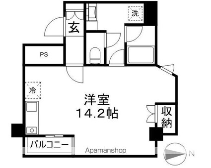長野県長野市大字南長野南石堂町[1R/36.16m2]の間取図