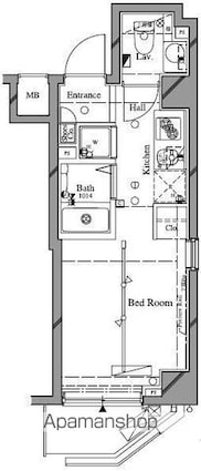 ＡＲＴＥＳＳＩＭＯ　ＬＩＮＫ　ＣＯＭＯＤＯ[1K/20.6m2]の間取図