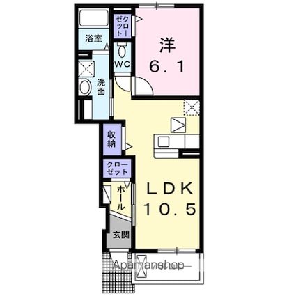 メゾン　ド　さちＡ[1LDK/42.5m2]の間取図