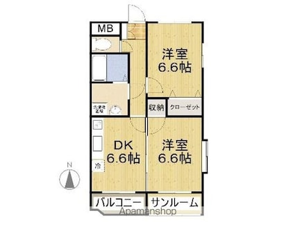 サンレモ[2DK/52.16m2]の間取図