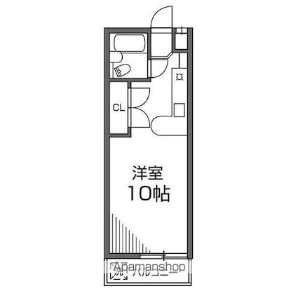 ベイコート[1R/19.64m2]の間取図