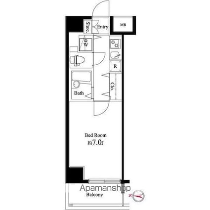 ＳＱＵＡＲＥ潮見[1K/22.5m2]の間取図