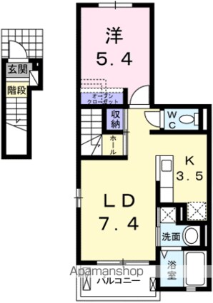 ウィステリアⅢ[1LDK/41.29m2]の間取図