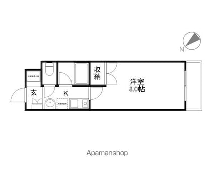 ＫＵＬＴＯＮ[1K/24.6m2]の間取図