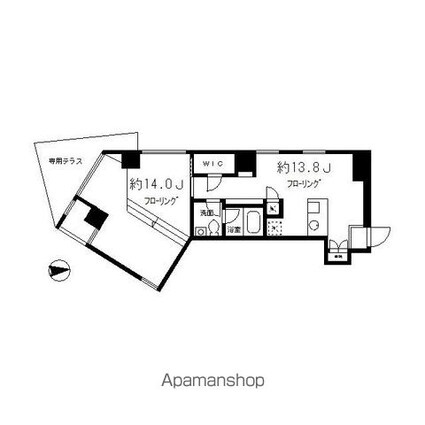 エスタート等々力[1LDK/53.92m2]の間取図