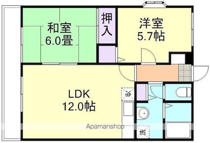 フォブールセラフィーⅢ[2LDK/52.17m2]の間取図