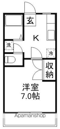 長野県長野市大字高田[1K/26.41m2]の間取図