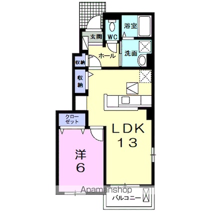 グランドプレミアム[1LDK/45.82m2]の間取図