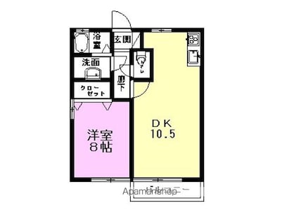 ボン・ショコラ[1LDK/40.07m2]の間取図