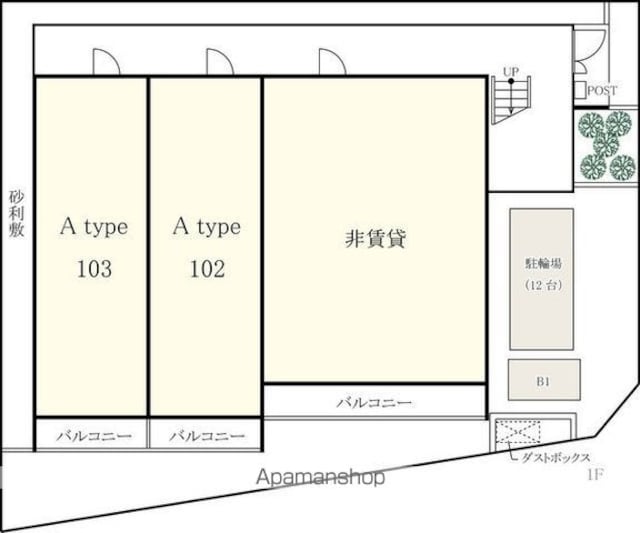 リブリ・千歳烏山[1K/30.43m2]の配置図