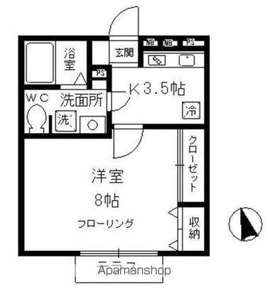 パストラル吉祥寺[1K/28.04m2]の間取図