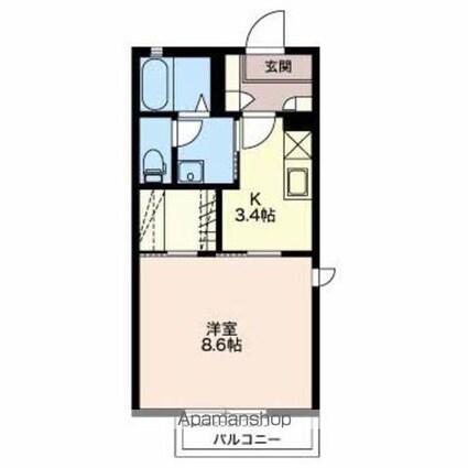 マウントⅠ[1K/32.24m2]の間取図