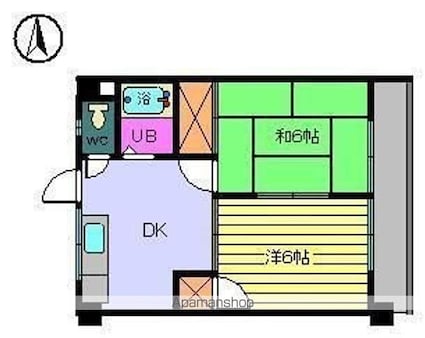 ゴールデンハイツ渡部[2DK/36.45m2]の間取図