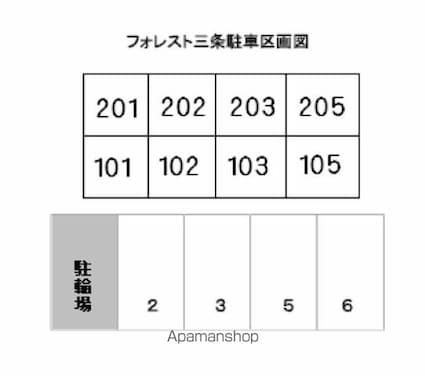 フォレスト三条[1K/19.87m2]の配置図