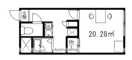 レオパレスグレイスコート[1K/20.28m2]の間取図