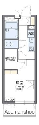 レオパレス日時計[1K/19.87m2]の間取図