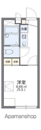 レオパレスメゾン・ド・津島[1K/18.34m2]の間取図