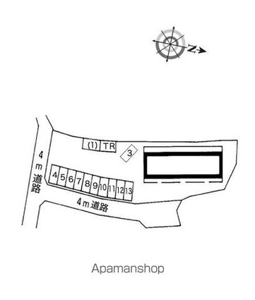 レオパレスレインボー[1K/23.18m2]の配置図