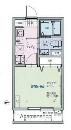 東京都練馬区氷川台２丁目[1K/20.47m2]の間取図