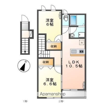 サンリベラル[2LDK/52.89m2]の間取図