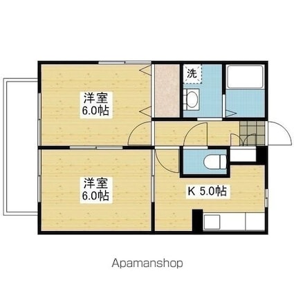 シャトルあすか[2K/40.29m2]の間取図