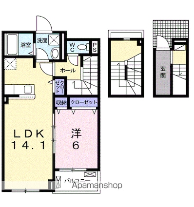 Ｉ・ＶＩＬＬＡＧＥ大手町　Ａ[1LDK/60.17m2]の間取図